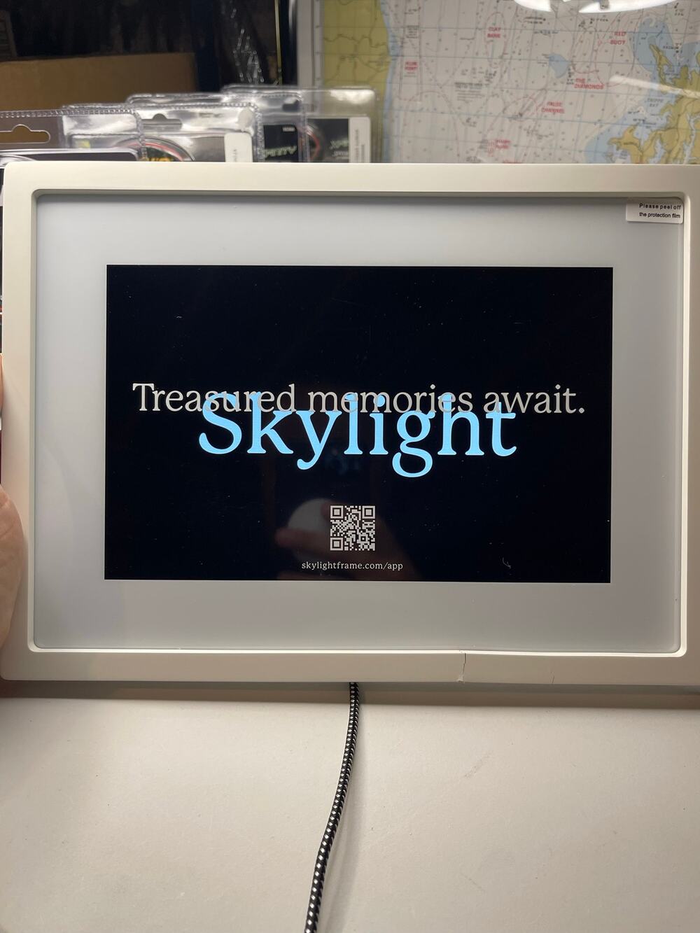 Skylight 10” White Digital Picture Frame - Brand New w/ Damaged Frame Section